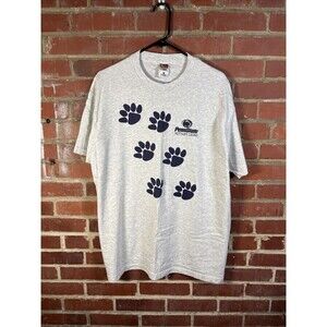 Vintage 90s Penn State Shirt Nittany Lions Cute Paw Print Grey College Adult XL